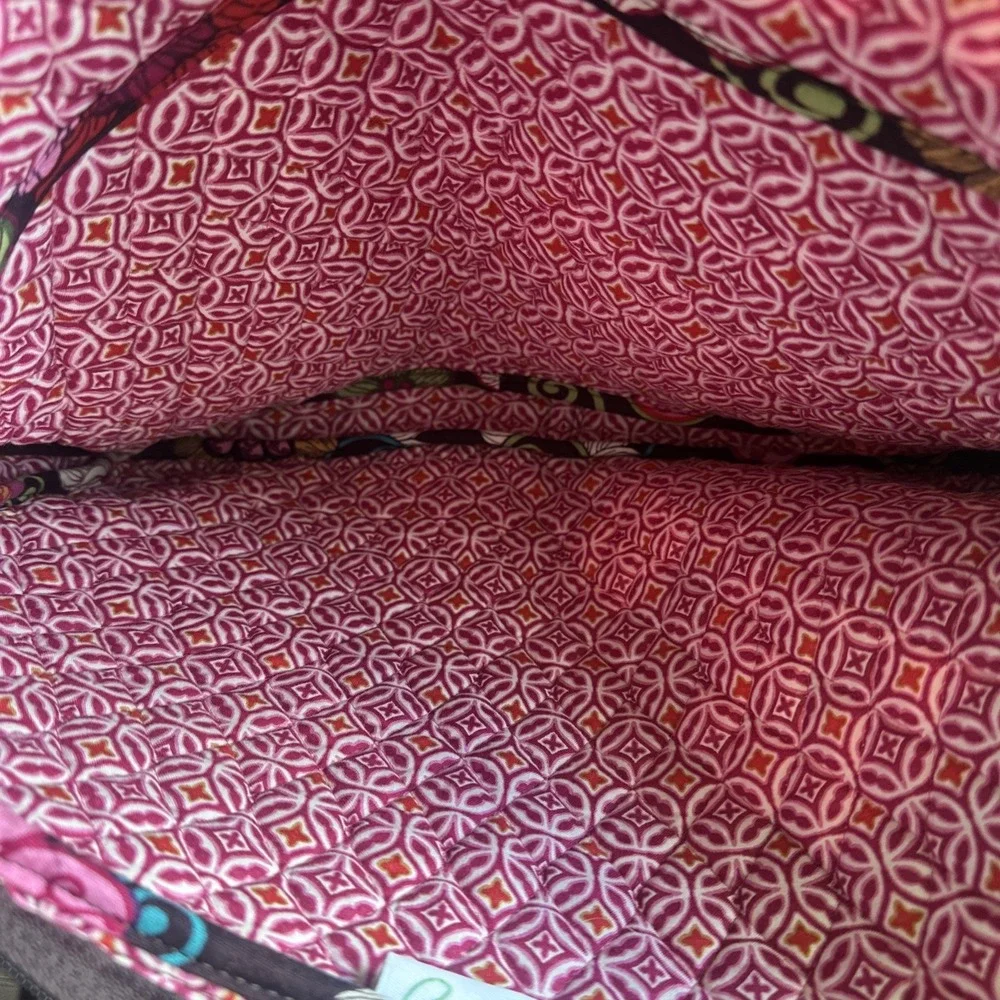 Vera Bradley Floral Quilted Multicolor Laptop Bag Women Large Zip Outer Pockets